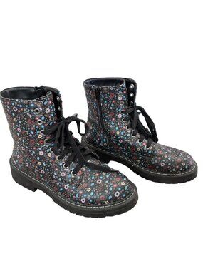 SUGAR Kaedy Retro Ditsy Floral Combat Boots SZ 9